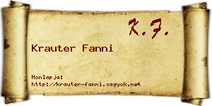 Krauter Fanni névjegykártya